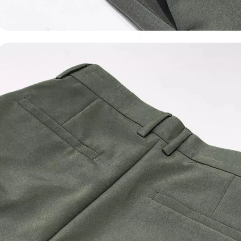 Spring Autumn New Solid Color Fashion Suit Pants Man High Street Casual Loose Zipper Pockets Korean Style Y2K Straight Trousers