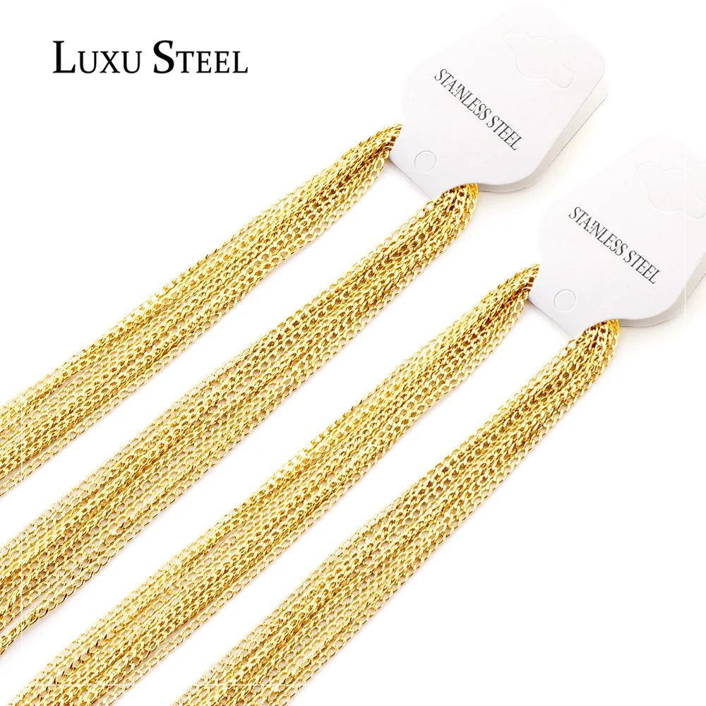 Luxusteel 5pcs Necklace For Women Accessories Stainless Steel Gold