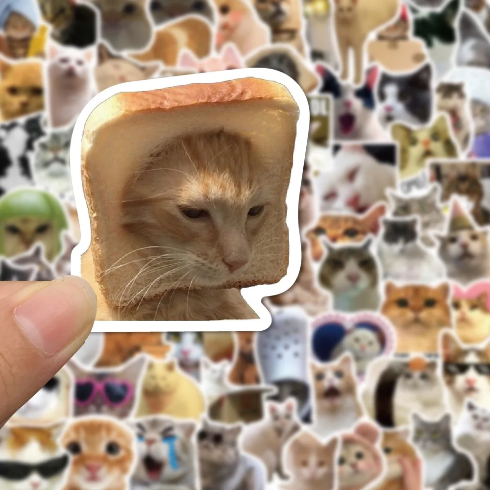 10/50/100pcs Funny Cute Cat MEME Animals Stickers Kawaii Decals Scrapbooking Notebook Luggage Laptop Skateboard Sticker Toy 4
