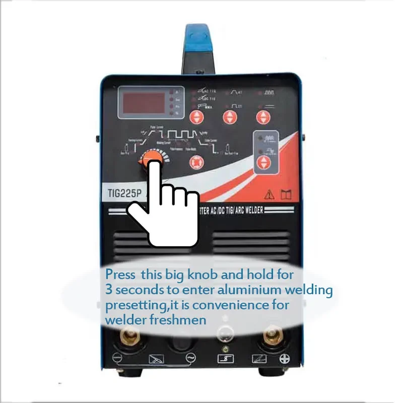 Tig Ac Dc TIG225P Pulse Welder 220V Inverter Aluminium Digital Welding Machine 4