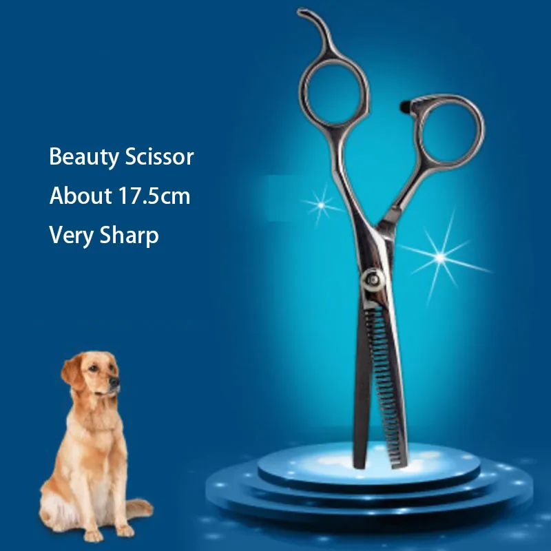 Stainless Steel Pet Dogs Gromming Scissors Shears Sharp Edge Animals Cat Hair Cutting Barber Cutting Tools 17.5cm