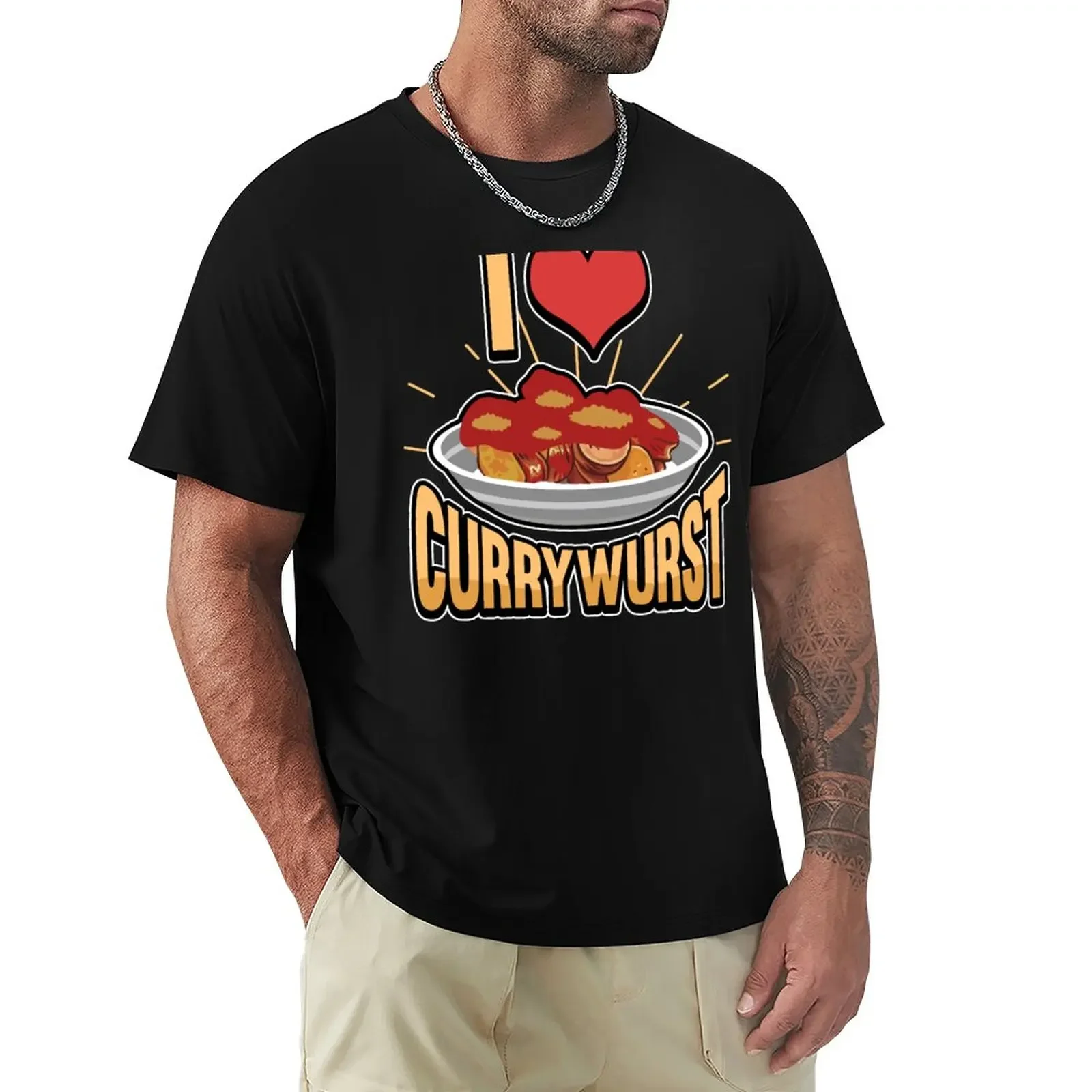 

I lover currywurst big bowl T-Shirt kawaii clothes plus size tops quick drying slim fit t shirts for men