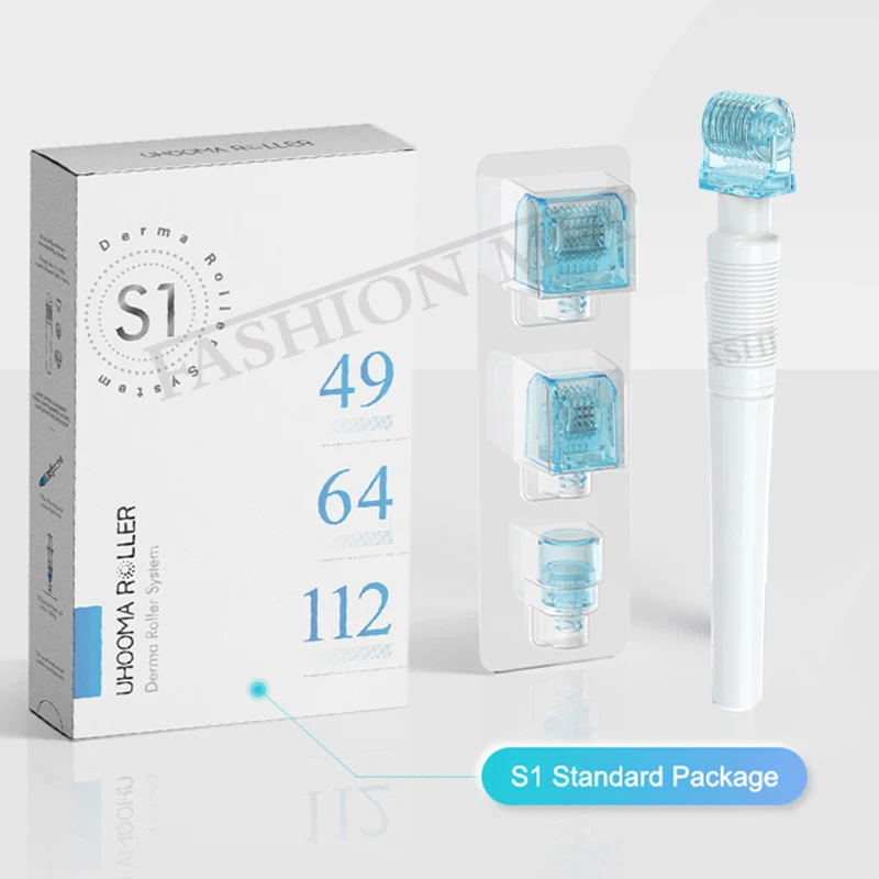 3 In 1 Può Contenere Rullo Derma Liquido Timbro In Titanio Derma Microneedle Con Siringa Trattamento Per Capelli Viso Aghi Dermaroller