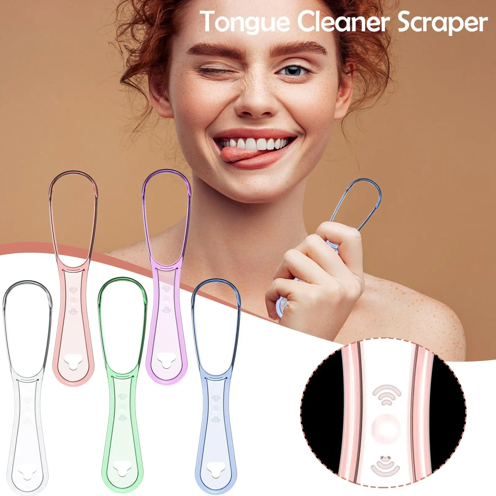 

1pcs Tongue Cleaner Tongue Cleaning Scraper Reusable Cleaning Brush Tongue Scraper Tool Oral Multicolor Care Hygiene Oral S7R1