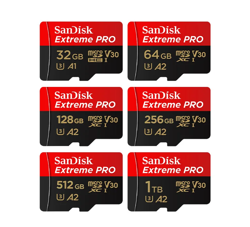 SanDisk Extreme PRO MicroSDXC UHS-I Speicherkarte V30 A2 Micro SD-Karte 32GB 64GB 128GB 256GB 512GB 1TB Bis zu 200Mb/s Flash TF-Karte – Detail 14