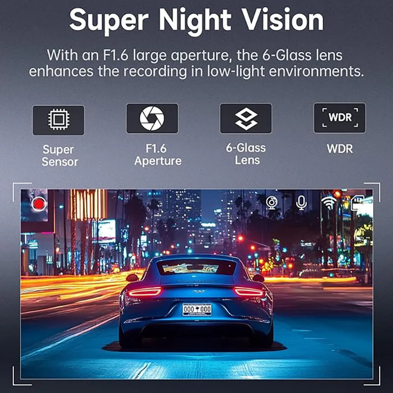 4K DashCam WIFI GPS 1080P Video Recorder 3Lens Front Inside rear view camera Night Vision 24H Parking Moniting Car DVR Black Box