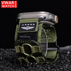 Durable Tactical Strap with Sport Loop and Metal Connector for 44mm 45mm 46mm 49mm (WHITE)