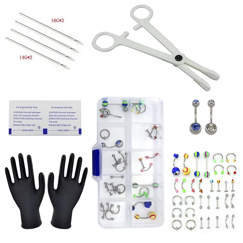 Belly Button Piercing Needle And Clamp