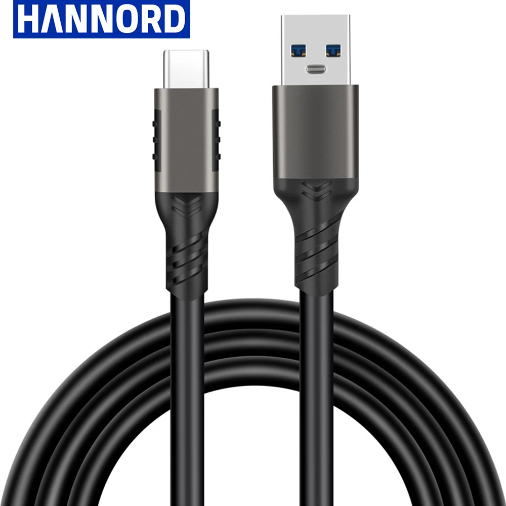 Hannord USB3.2 Cavo da 10 Gbps USB A a Type-C 3.2 Trasferimento dati USB C Cavo per disco rigido SSD 3A 60 W Cavo di ricarica Quick Charge 3.0