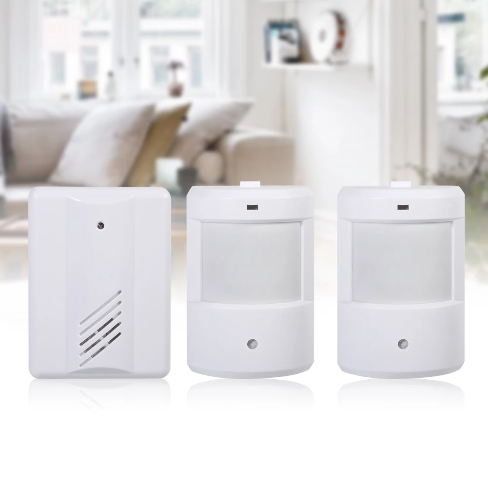 Wireless Motion Sensor Alarm System for Home & Garage Security, White