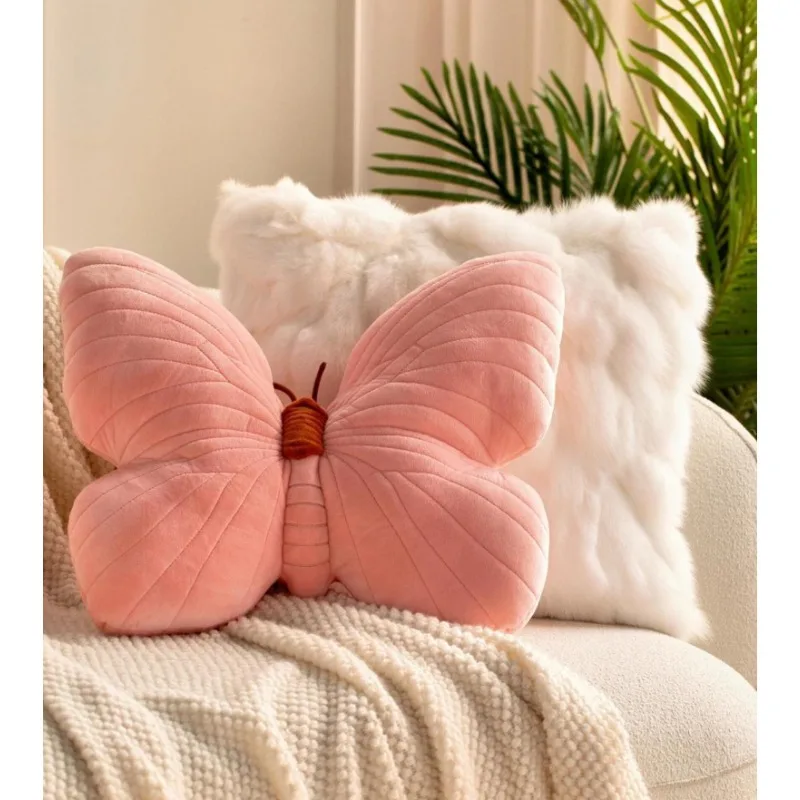 Home Decoration Soft Pink Butterfly Pillow Bedside Pillow Girly Heart Butterfly Pillow Cute Pillow Floor Cushion  Chair Cushion 4