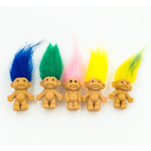 5pcs/lot Anime Action Figure Kawaii Trolls Dolls Colorful Hair Family Members Models Kids Toys for Children Gift Nostalgic Adult 5