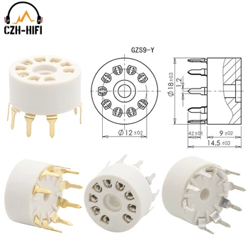 10pcs 9pin B9A 튜브 소켓 플라스틱 밸브 기본 12AX7 12AT7 12AU7 EL84 6N1 6570 6922 6DJ8 6N1 ECC83 ECC82 증폭기 PCB 마운트