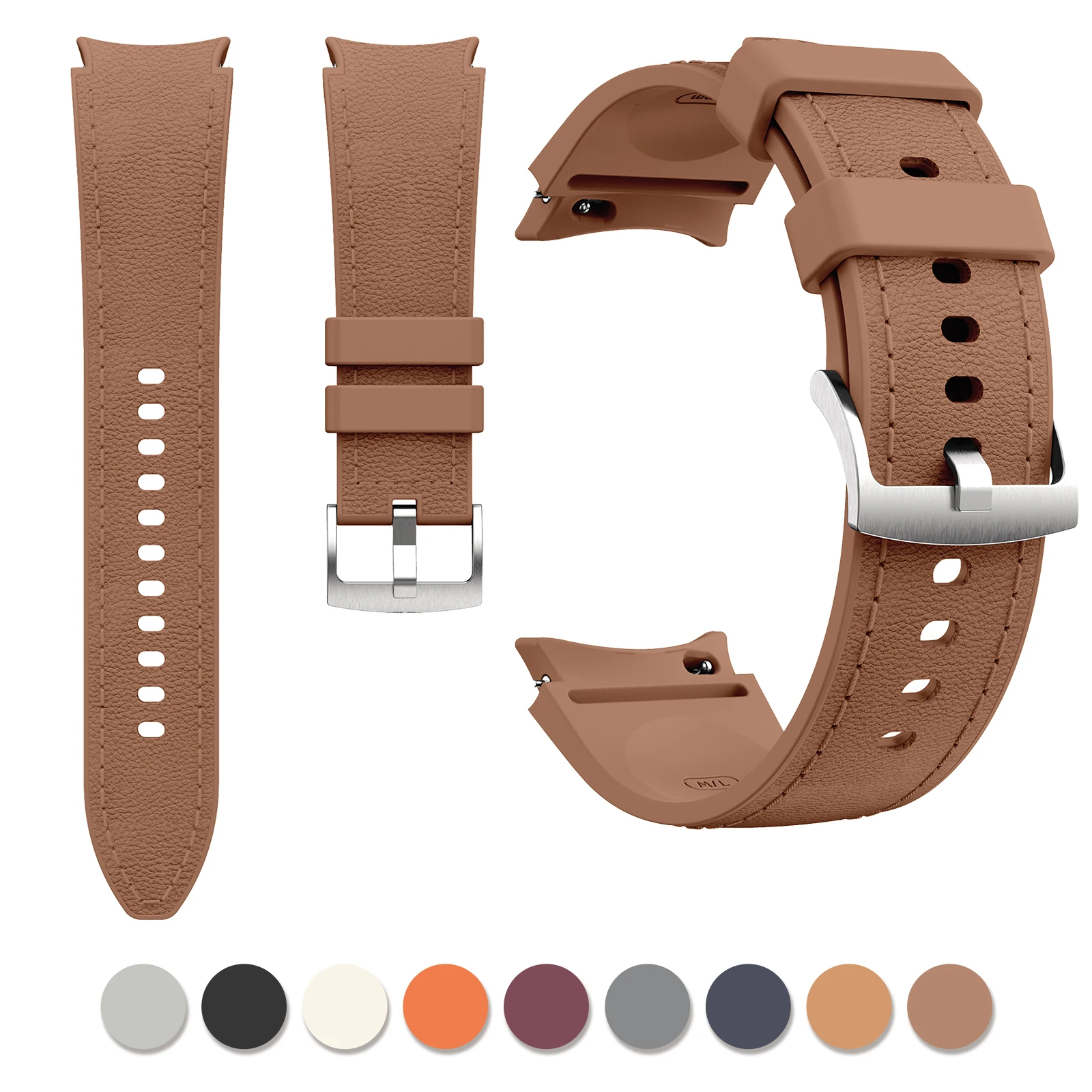 Premium Genuine-Like Leather Watch Strap with Secure Buckle - Classic and Durable Design