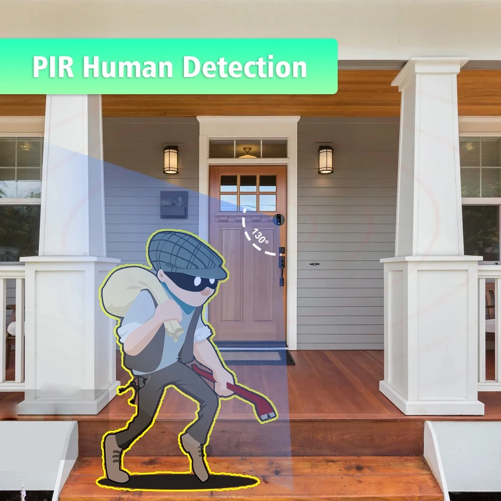 ANJIELO Tuya Smart Video Doorbell Peephole Door Camera with Motion Sensor 1080P