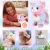 Touch&Voice Controlled Remote Lifelike Walking Cat Toy with Leash,Can Walk, Meow, and Wags Tail, Best Gift for Girls Ages 3+ 5