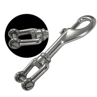 Marine 316 Stainless Steel Swivel Shackle Eye Bolt Snap Hook Scuba Diving Clip Swivel Snap Hook Metal Heavy Duty 2