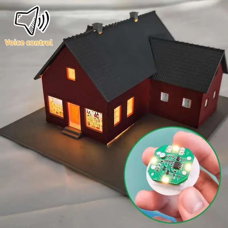 새로운 1Pcs 태핑/사운드 제어 조명 장난감 38mm 충전식 LED 라이트 나이트 램프 DIY 인형 집 액세서리 벽 침대 옆 램프
