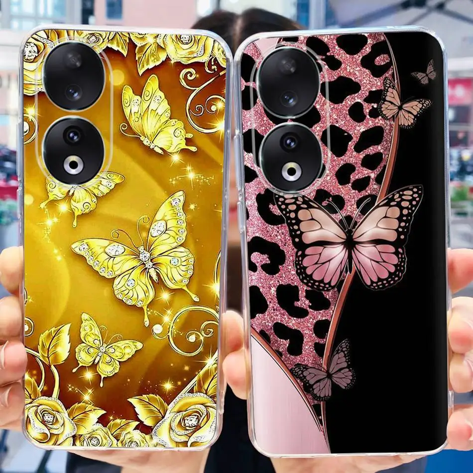 Elegant Flower Butterfly Pattern Soft Silicone TPU Phone Case