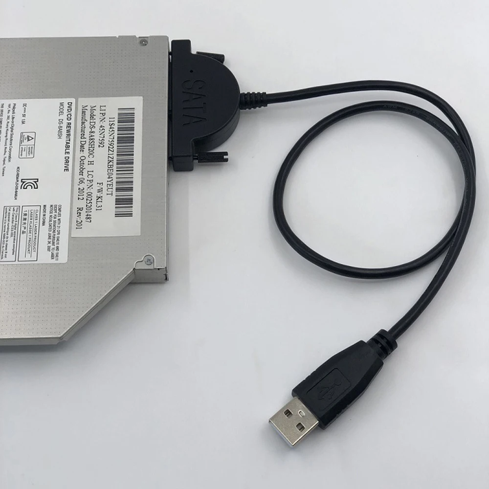 USB 2.0 External 7+6 Conversion For Notebook Laptop CD-ROM Drive Cable 13 Pin SATA Cable Slimline Drive Converter