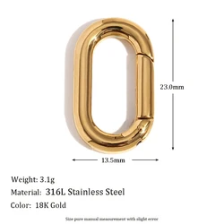 Elegant Round Oval Buckle Pendants - 18k Gold Plated Stainless Steel (Buckle 2)