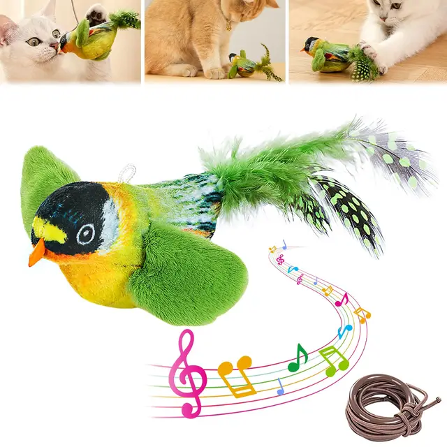 Interactive Cat Toy, Flying Chirping Bird Toy for Cats, Flappy Chase Bird Cat Toy, Interactive Cat Toy