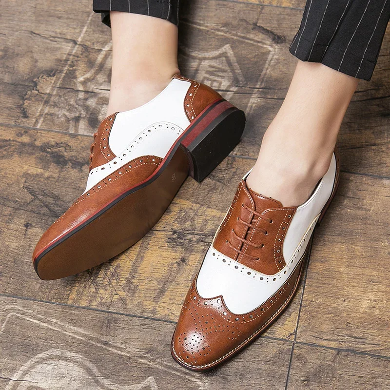 Men Business Dress Shoes Lace up Oxfords Flat Leisure Wedding Party Big Size