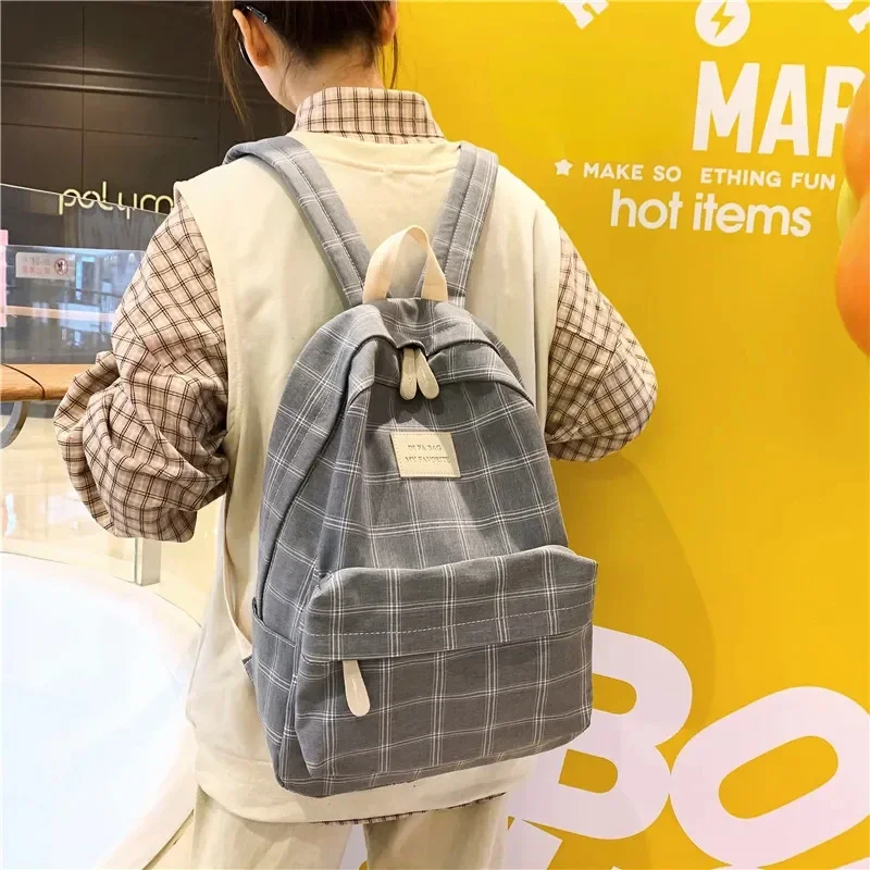 

Fashion Girl College School Bag Casual New Simple Women Backpack Striped Book Packbags for Teenage Travel Shoulder Bag Rucksack