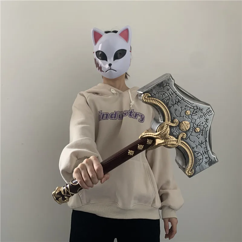 Cosplay Prop Cosplay Axe Cosplay Hammer God of War 4 Cosplay Thor's Hammer Thunder Stormbreaker Flame Tomahawk Axe Prop Weapon Leviathan Chaos Blade Beast Hammer Safety