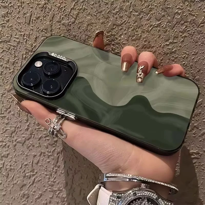Elegant Frosted Green Shockproof Phone Case with Enhanced Protection