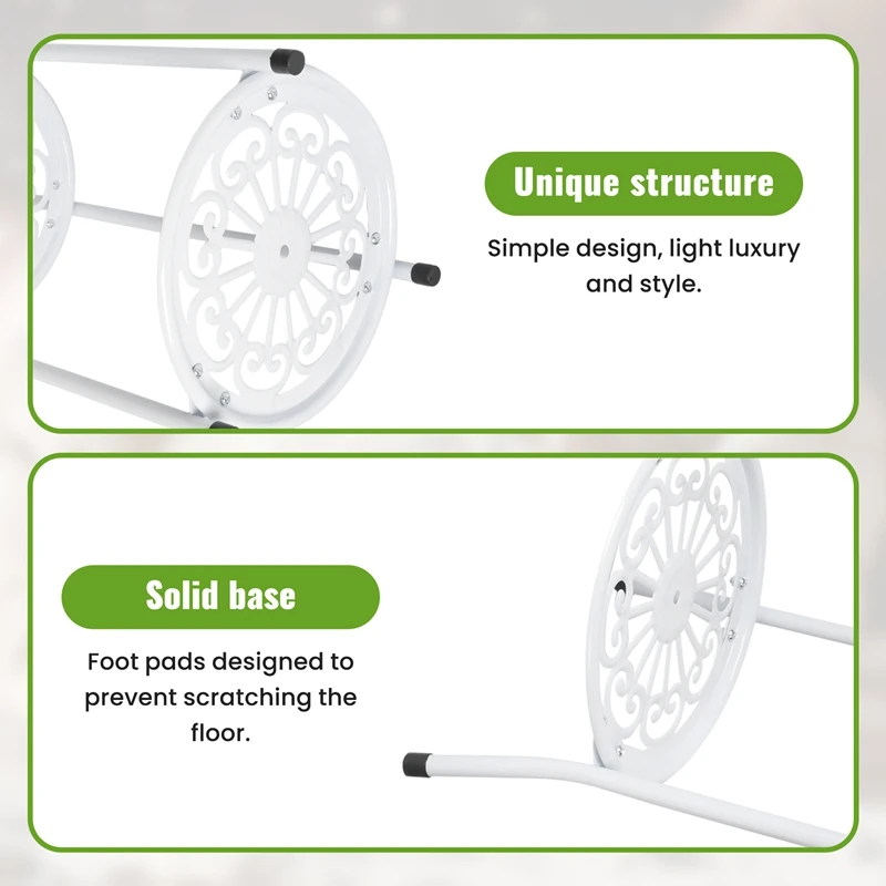 GEGE Two-Layer Elegant Metal Plant Stand Shelf Potted Plant Holder Modern Tall Pot Stands For Indoor Outdoor Decor