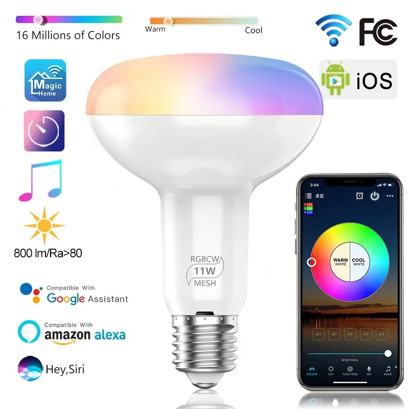 Smart-Bulb-WiFi-RGBCW-E27-Dimming-and-Color-Adjustable-LED-Bulb-Smart ...