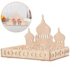 Wooden Dessert Box Tray Elegant Eid Design Wooden Serving Tray Ramadan Decorations Home Decor Items Bowls Plates Trays 2
