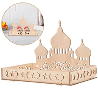 Wooden Dessert Box Tray Elegant Eid Design Wooden Serving Tray Ramadan Decorations Home Decor Items Bowls Plates Trays 2