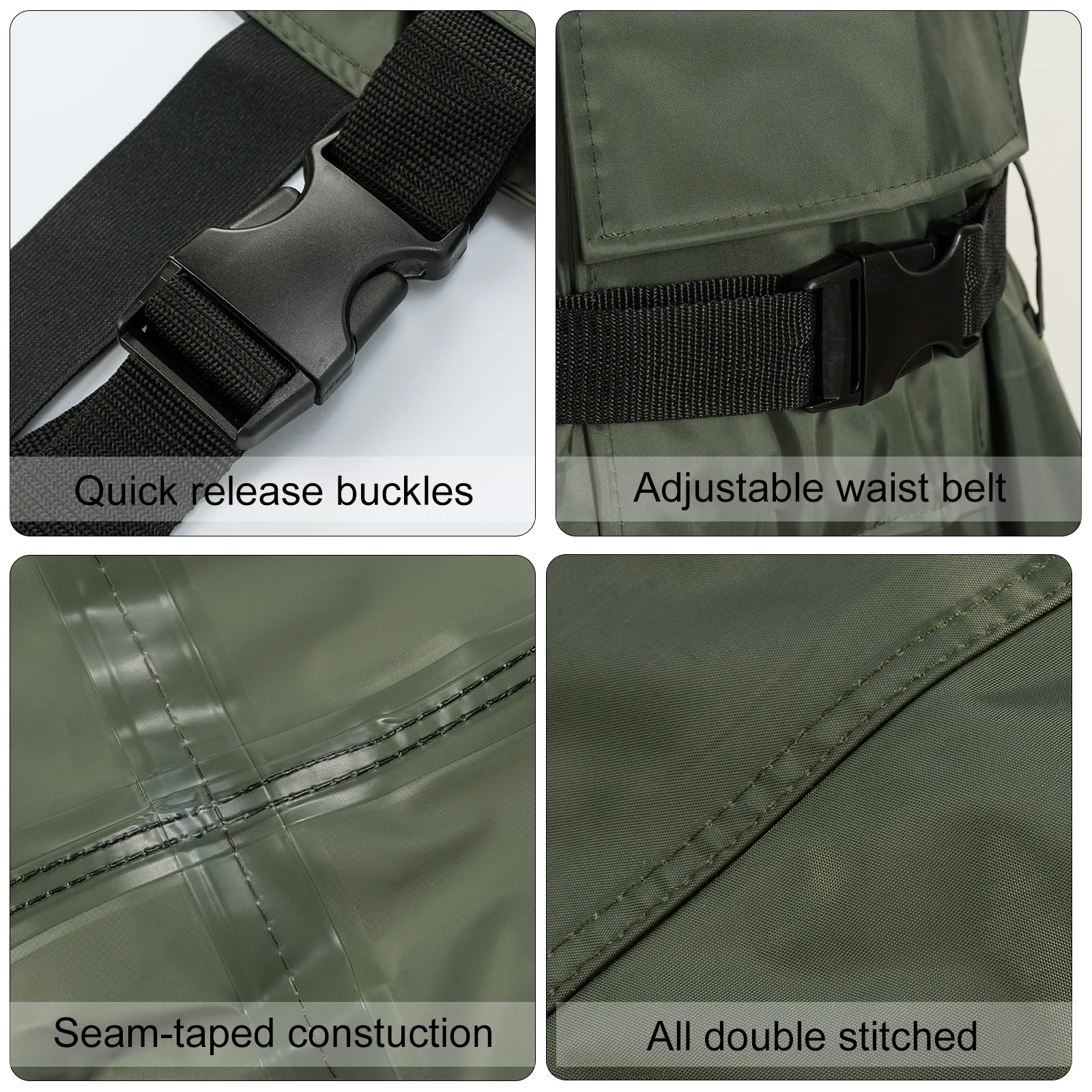 Fishing Waders Waterproof Chest Waders Pants Overalls with Boots Breathable Comfortable PVC Carp Fishing Fly Outdoor