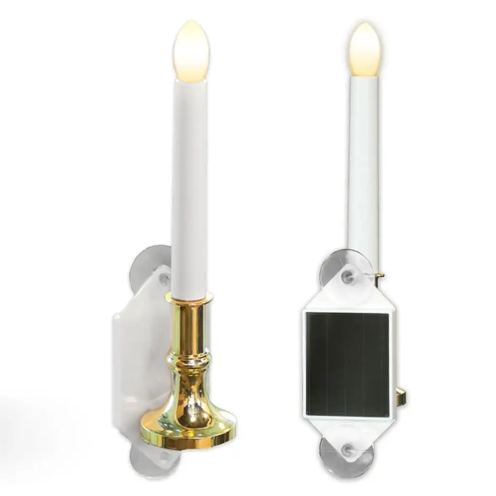 

2 Pieces Solar Powered Candle Light IP55 Waterproof Candles Night Lamp Window Fashion Lighting Tool Corridor Indoor