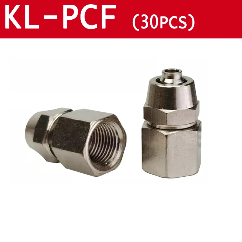 

30PCS KL-PCF Pneumatic Fitting 1/8" 1/4" 3/8" 1/2" BSP Coper Female Push In Quick Connector Release Air Fittings OD 6 8 10 12MM