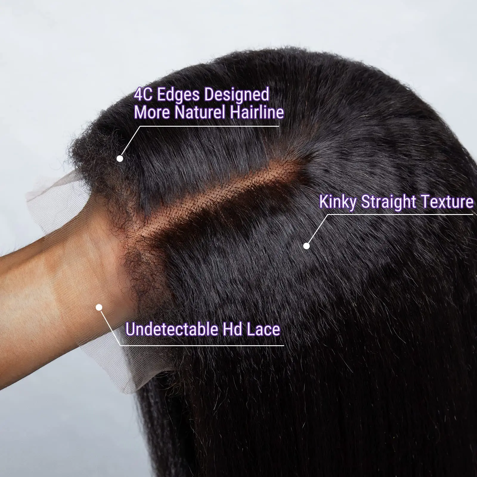 300% Density Short Bob Kinky Straight 9x6 Lace Closure Wig 4x4 Lace Closure Glueless Pre Plucked Human Hair Wig Ready to Wear