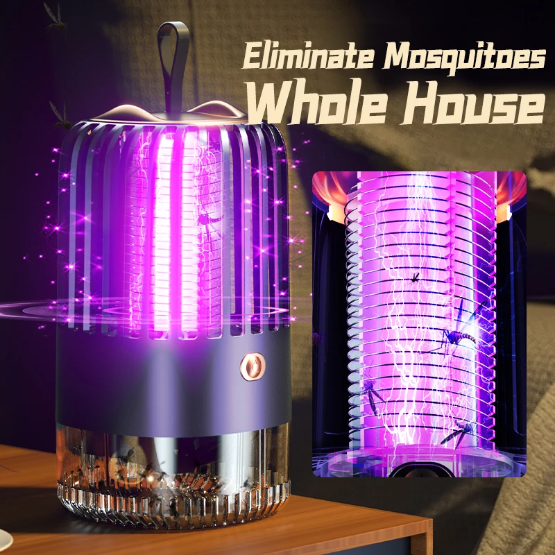 Nuova Lampada Elettrica Antizanzare Gabbia Per Uccelli Shock Anti Moustique Repellente Trappola Muto Insetto Ricaricabile Bug Zapper Killer Lamp