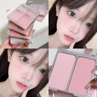 Two-tone Blush Powder Palette Natural Matte Brighten Skin Blusher Milk Peach Pink Purple Apricot Rubor Rouge Korean Dupes Makeup 1
