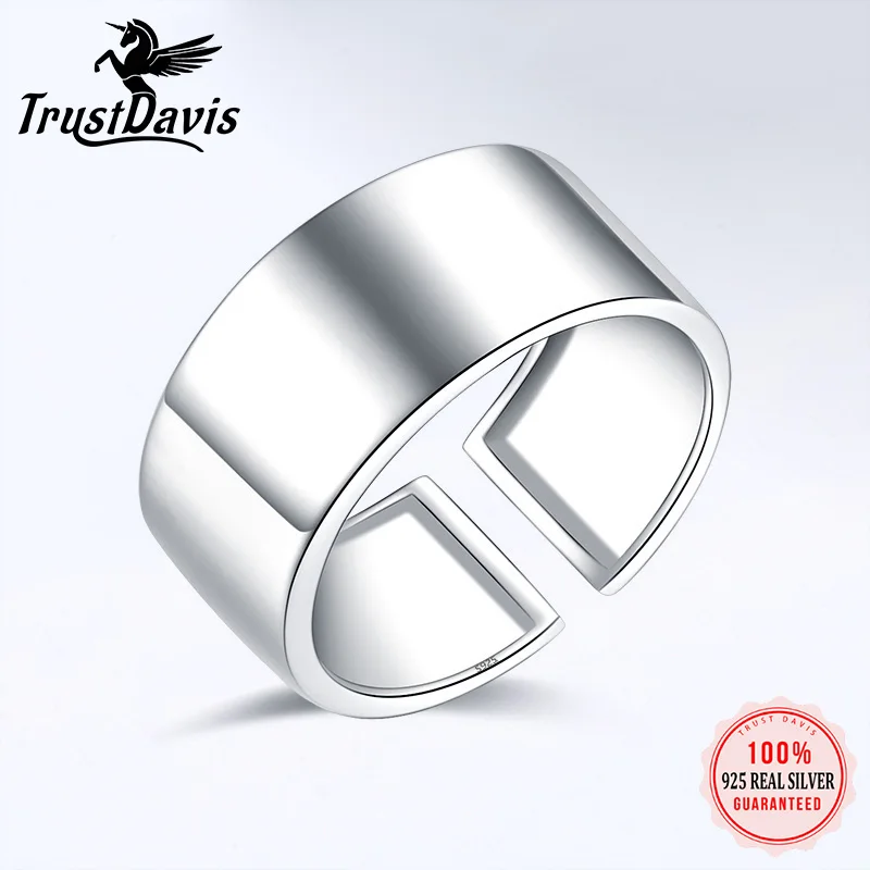 Open 925 Sterling Silver Ring Smooth 925 Silver Open Ring 925