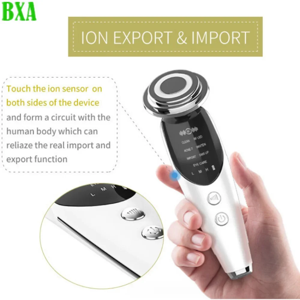 New 7in1 Face Lifting Device EMS LED Light Therapy Skin Rejuvenation Anti Aging Wrinkle Removal Facial Massager Beauty Apparatu