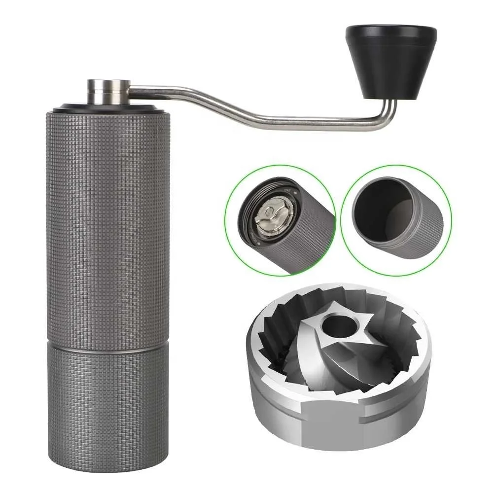 High Quality Aluminum Stainless Steel Manual Coffee Grinder Coffee Utensils Mini Coffee Milling Burr Grinder