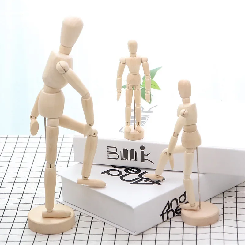 Manichino da uomo in legno bambola snodata modello arte disegnare schizzo manichino decorazione della casa miniature creative ornamenti figurine burattino - immagine 5