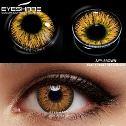 Vibrant Colored Contact Lenses for Cosplay and Beauty - Yellow, Red, Blue, and Green Options (AYY - BROWN)