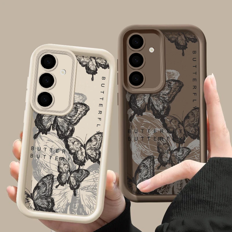 Retro Butterfly Silicone Phone Case - Soft and Stylish Cover