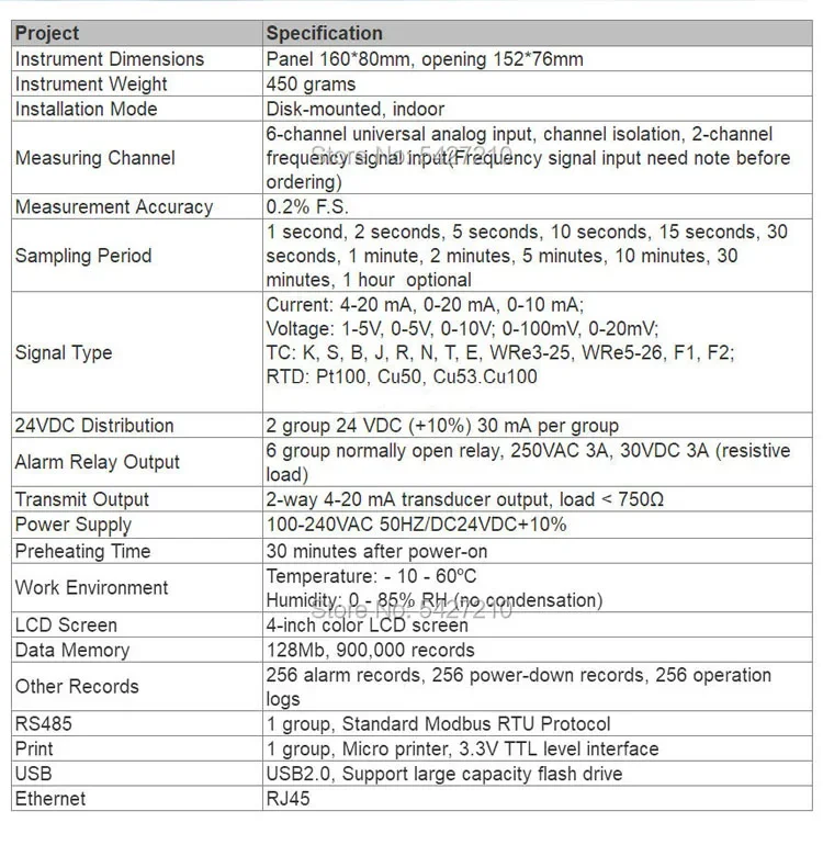 Datalogger Temperature Flow and Pressure Data Logger Voltage and Current LCD Dis
