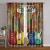2pc,  Curtains music theme5 Durable Polyester,Without Electricity Birthday Party Use for Living Room, Outdoor Decor 1