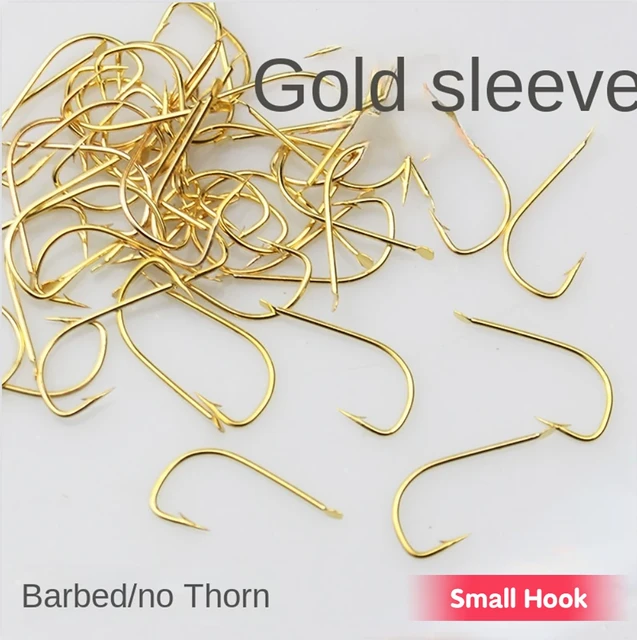 50PCS Fishing Hooks Small Hook Item Accessories 낚시 риболовля риболовля  Golden Cuff Noeye for Tiny Fish