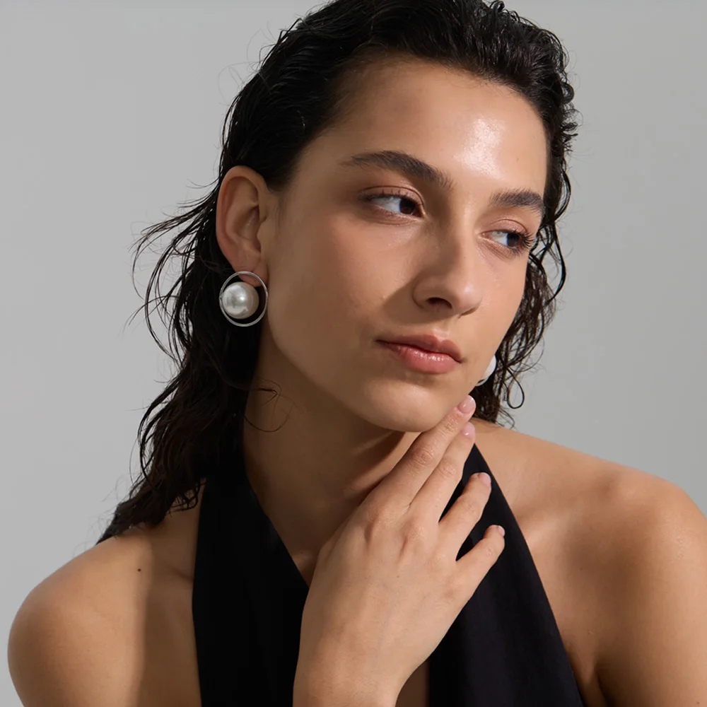 Yhpup Earrings Pearls Stud